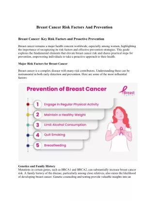 Breast Cancer Risk Factors And Prevention