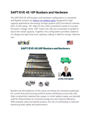 SAPT/EVE 4S 10P Busbars and Hardware