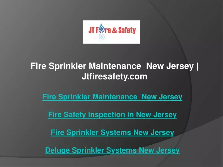 fire sprinkler maintenance new jersey