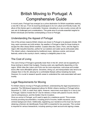 British Moving to Portugal_ A Comprehensive Guide