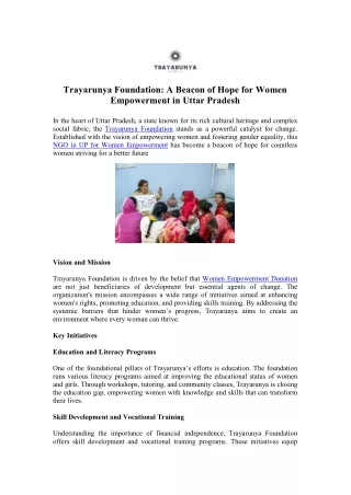 Top NGO in UP for Women Empowerment—Get Involved Now