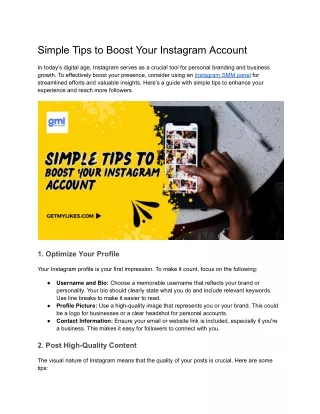 Simple Tips to Boost Your Instagram Account