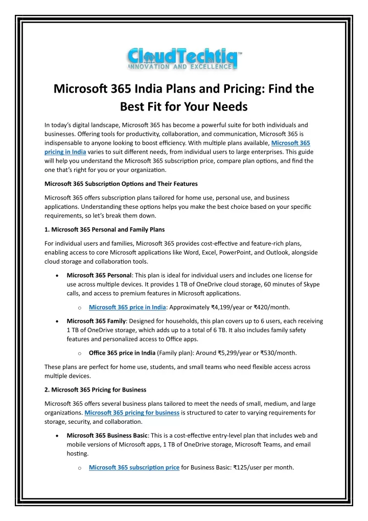 microsoft 365 india plans and pricing find