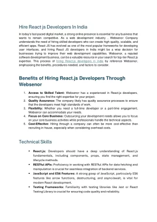 Hire React js Developers In India