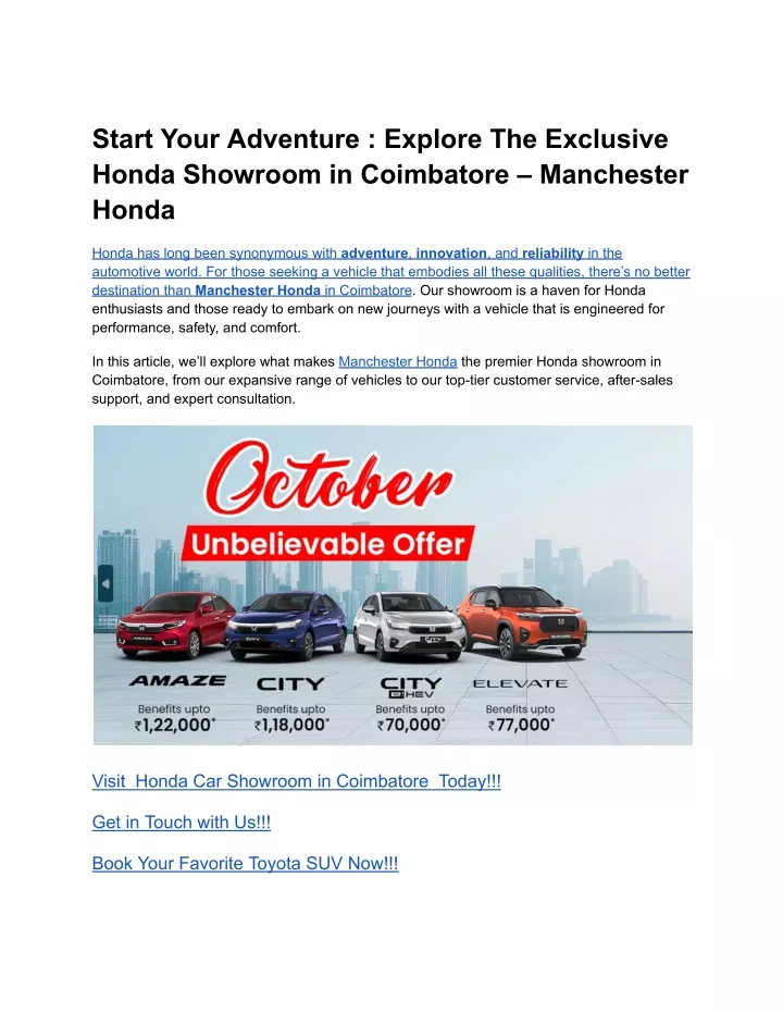 start your adventure explore the exclusive honda