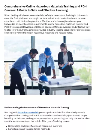 comprehensive online hazardous materials training