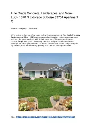 Fine Grade Concrete, Landscapes and More - LLC