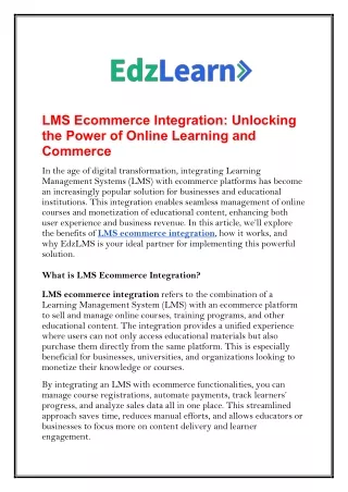 lms ecommerce integration unlocking the power