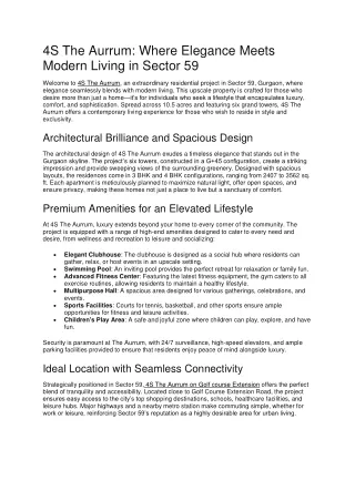 4s the aurrum where elegance meets modern living
