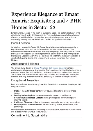 experience elegance at emaar amaris exquisite