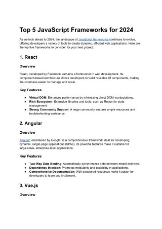 Top 5 JavaScript Frameworks for 2024