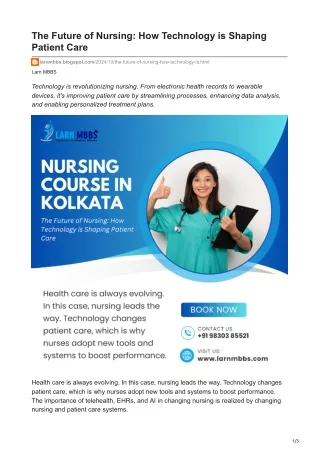 The Future of Nursing How Technology is Shaping Patient Care