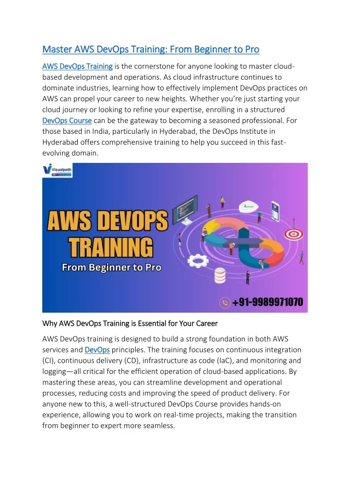 master aws devops training from beginner