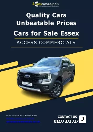 Your Ultimate Destination for Cars for Sale Essex: Access Commercial