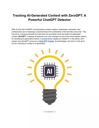 AI GPT Detector by ZeroGPT