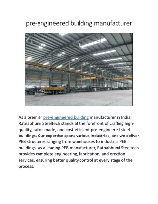 pre engineered building manufacturer