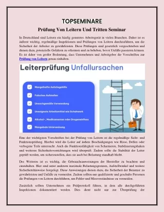 Prüfung Von Leitern Und Tritten Seminar