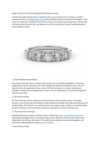 Jewyo -Discover the Perfect Wedding Diamond Rings at Jewyo