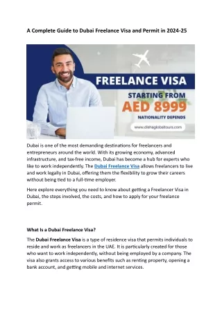 A Complete Guide to Dubai Freelance Visa and Permit in 2024-25