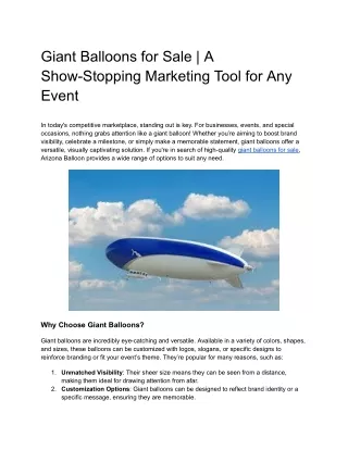 Giant Balloons for Sale _ A Show-Stopping Marketing Tool for Any Event