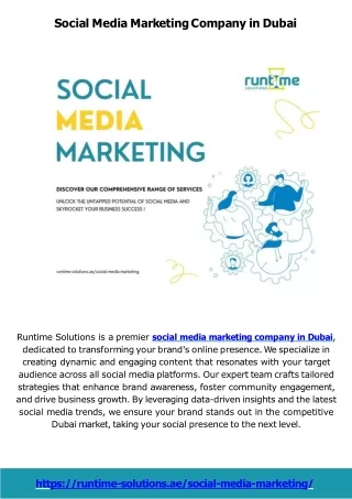 Boost Your Brand with the Best Social Media & SEO Company in Dubai