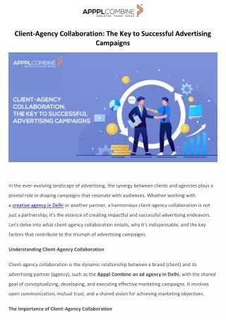 Client-Agency Collaboration The Key to Successful Advertising Campaigns