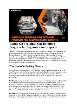 hands on training car detailing program