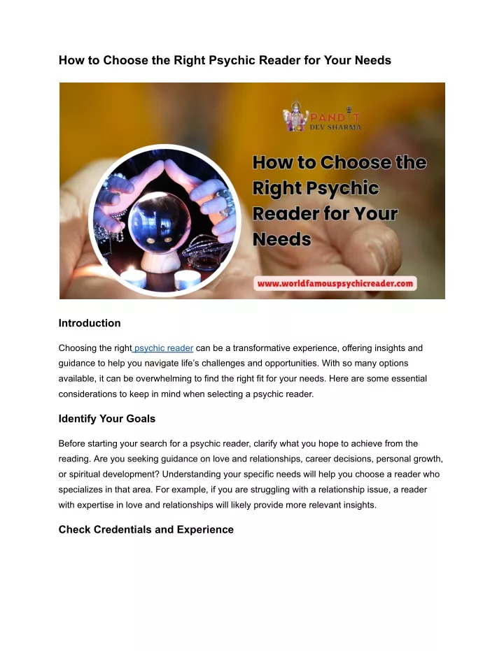 how to choose the right psychic reader for your