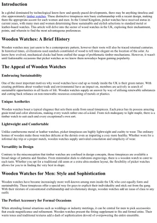 Wooden Watches UK: Where Classic Meets Contemporary