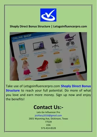 Shoply Direct Bonus Structure  Letsgoinfluencerpro.com