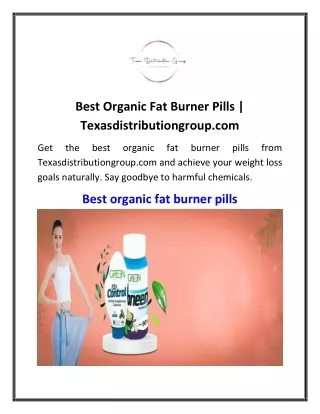 Best Organic Fat Burner Pills  Texasdistributiongroup.com