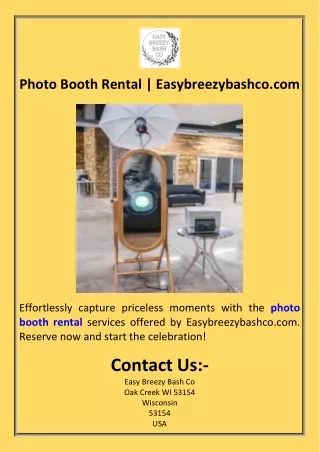 Photo Booth Rental  Easybreezybashco.com