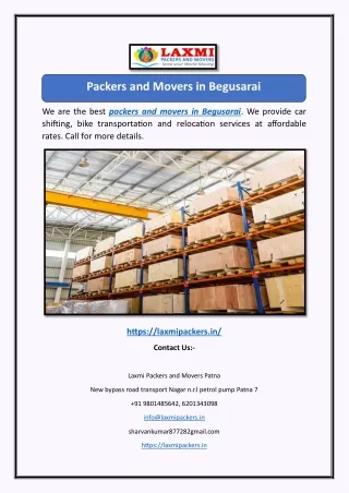 Packers and Movers in Begusarai