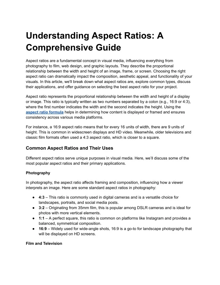 PPT - Understanding Aspect Ratios_ A Comprehensive Guide PowerPoint ...