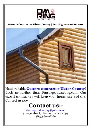 Gutters Contractor Ulster County  Dmringcontracting.com