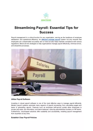 Streamlining Payroll Essential Tips for Success