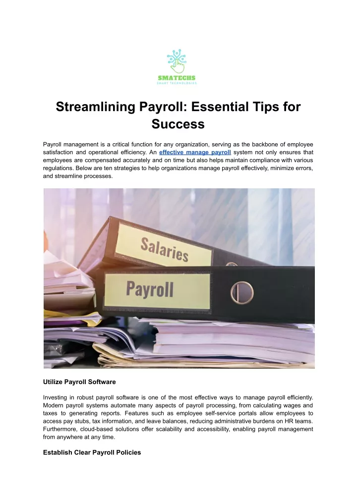 streamlining payroll essential tips for success