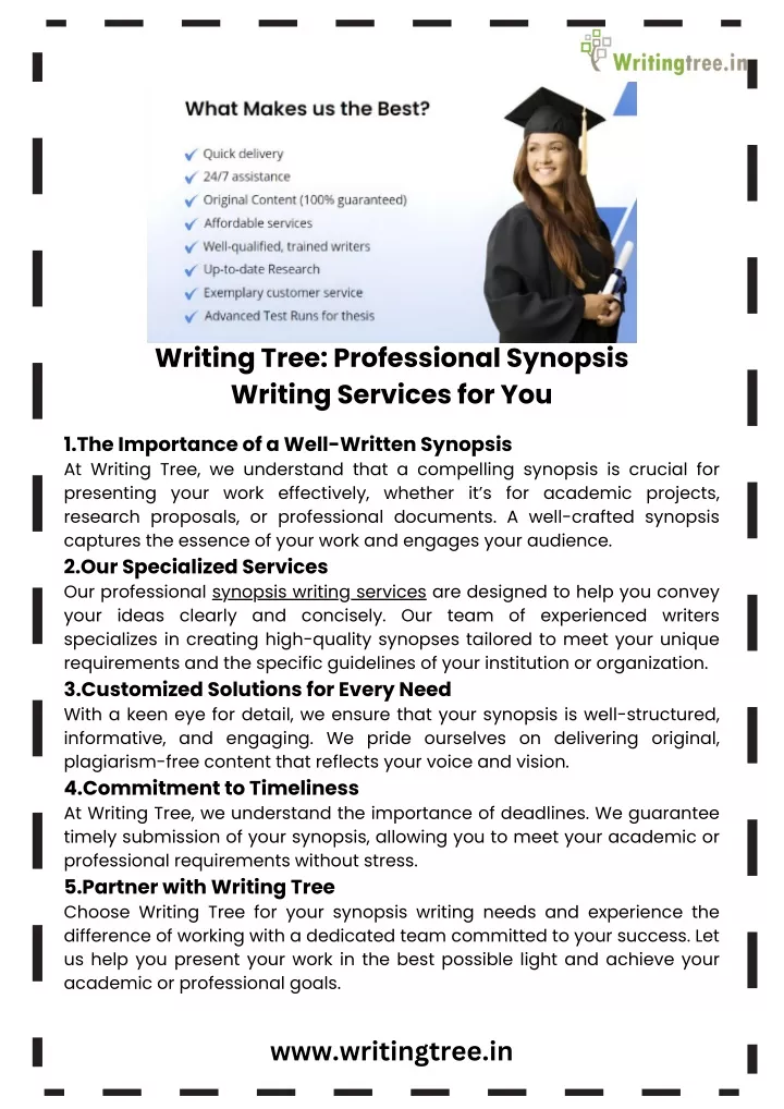 writing tree professional synopsis writing