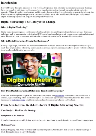 From Zero to Hero: Real-Life Stories of Digital Marketing Success