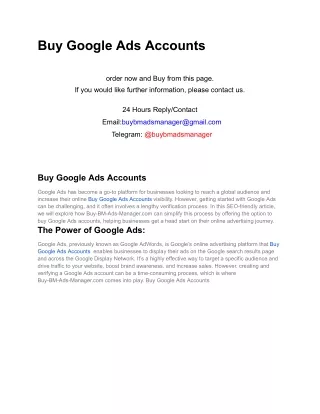 Buy Google Ads Accounts