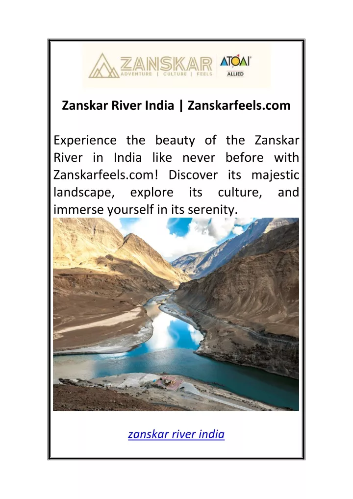 zanskar river india zanskarfeels com