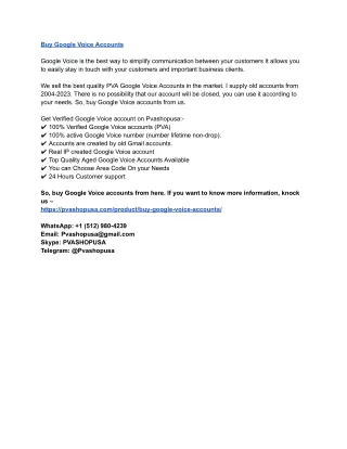Buy Google Voice Accounts