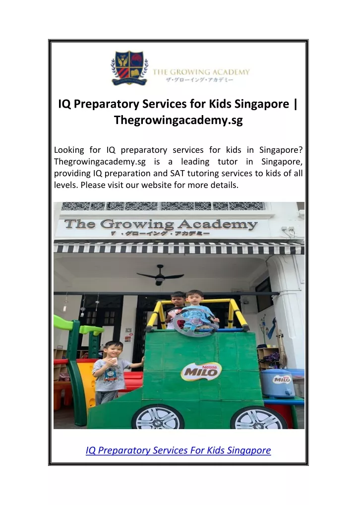 iq preparatory services for kids singapore