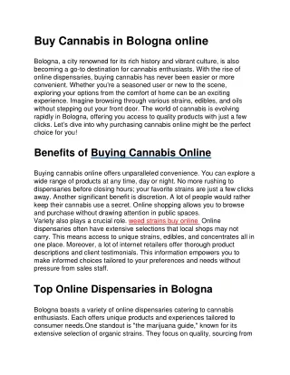 buy Cannabis in Bologna online