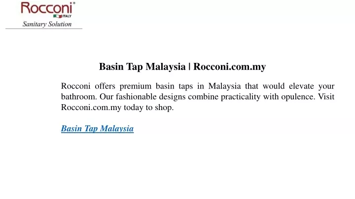 basin tap malaysia rocconi com my