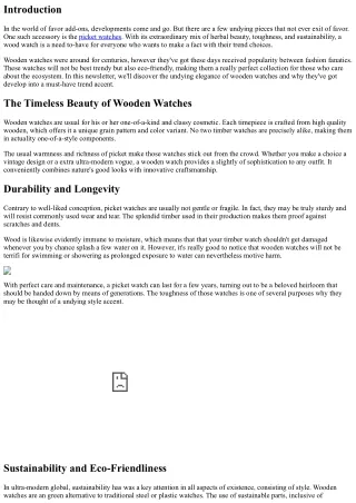 The Timeless Elegance of Wooden Watches: A Must-Have Fashion Accessory