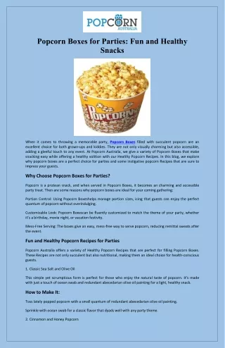 Popcorn Boxes for Parties Fun and Healthy Snacks