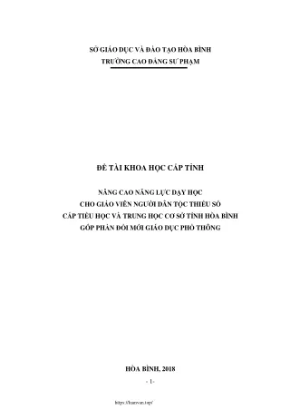 Nâng cao năng lực dạy học cho GV người dân tộc thiểu số cấp TH&THCS