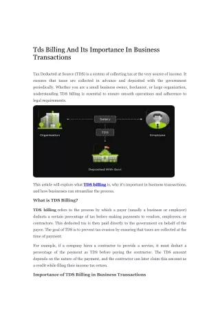 Tds Billing And Its Importance In Business Transactions
