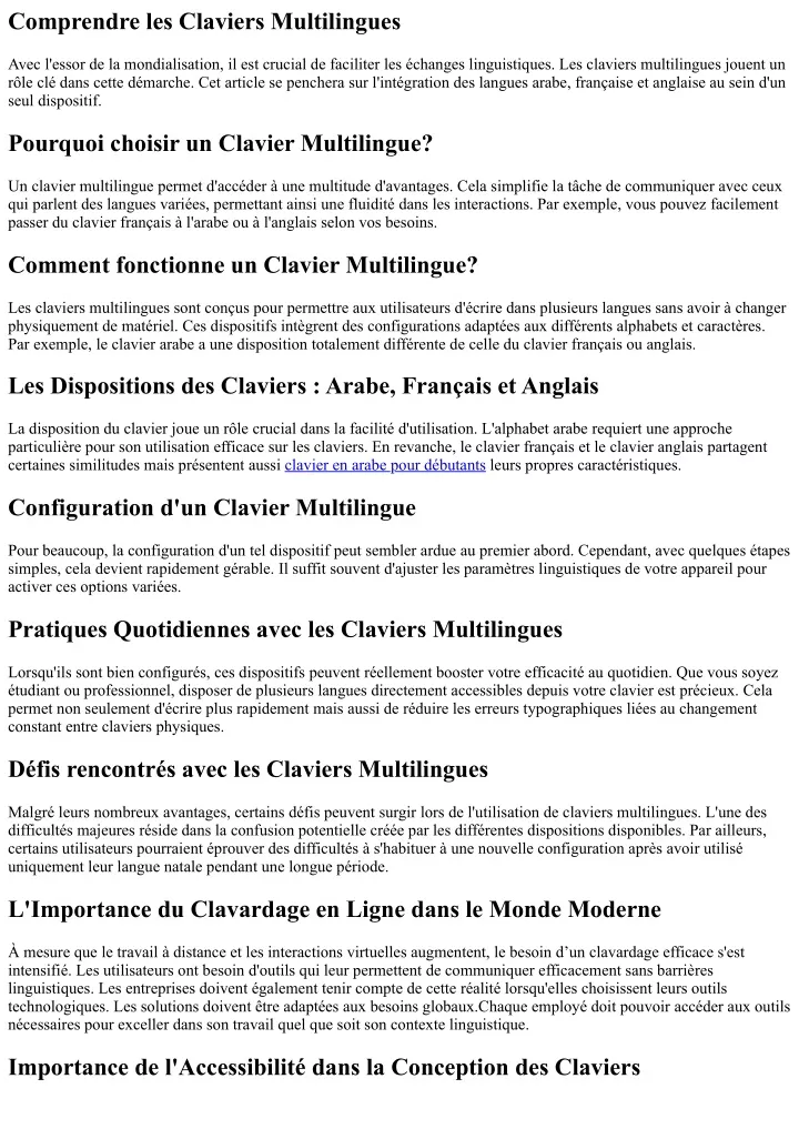 comprendre les claviers multilingues